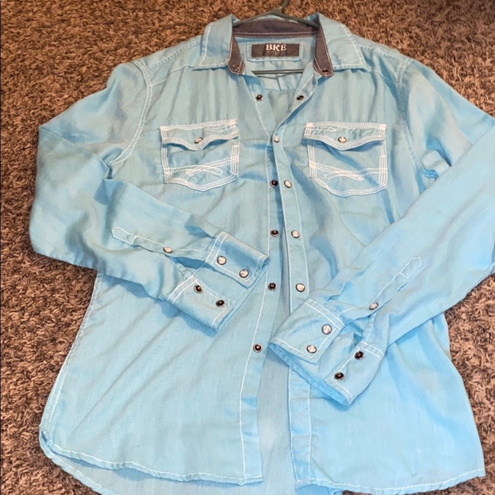 BKE tailored fit western button up